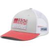imageColumbia UnisexAdult Pfg Fish Flag Mesh Snap BackCool GreyWhiteRed Hibiscus