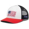 imageColumbia UnisexAdult Pfg Fish Flag Mesh Snap BackWhiteCollegiate NavyRed Spark