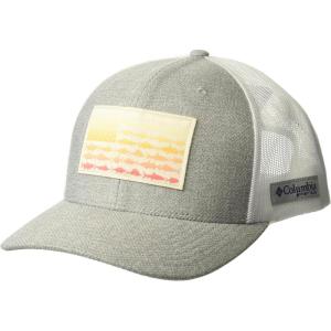 imageColumbia UnisexAdult Pfg Fish Flag Mesh Snap BackCool Grey Heather  White  Fish Flag