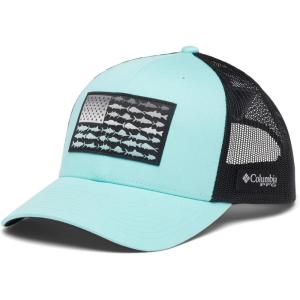 imageColumbia UnisexAdult Pfg Fish Flag Mesh Snap BackGulf Stream  Black