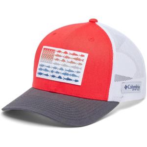 imageColumbia UnisexAdult Pfg Fish Flag Mesh Snap BackRed SparkShark