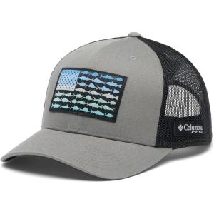 imageColumbia UnisexAdult Pfg Fish Flag Mesh Snap BackTitaniumBlackSeasonal Fade Flag