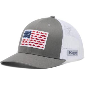 imageColumbia UnisexAdult Pfg Fish Flag Mesh Snap BackTitaniumWhite