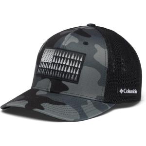 imageColumbia UnisexAdult Tree Flag Mesh Ball Cap  High CrownBlack Mod Camo