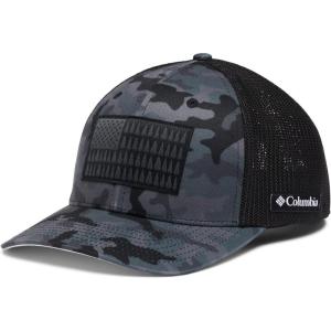 imageColumbia UnisexAdult Tree Flag Mesh Ball Cap  High CrownBlack Trad Camo