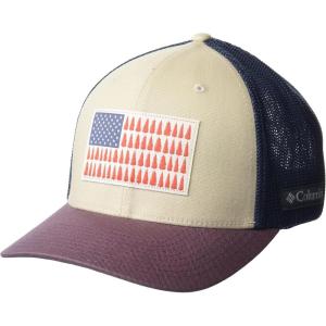 imageColumbia UnisexAdult Tree Flag Mesh Ball Cap  High CrownChalkDark Mountain