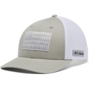 imageColumbia UnisexAdult Tree Flag Mesh Ball Cap  High CrownColumbia Grey