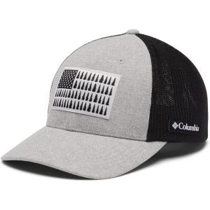 imageColumbia UnisexAdult Tree Flag Mesh Ball Cap  High CrownColumbia Grey HeatherBlack