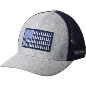 imageColumbia UnisexAdult Tree Flag Mesh Ball Cap  High CrownColumbia Grey HeatherCollegiate Navy