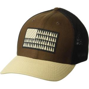 imageColumbia UnisexAdult Tree Flag Mesh Ball Cap  High CrownCordovanBlack