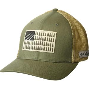 imageColumbia UnisexAdult Tree Flag Mesh Ball Cap  High CrownStone GreenAncient Fossil