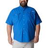 imageColumbia Mens Bahama II UPF 30 Short Sleeve PFG Fishing Shirt Vivid Blue 2X Tall