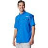 imageColumbia Mens Bahama II UPF 30 Short Sleeve PFG Fishing Shirt Vivid Blue 2X Tall