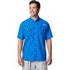 imageColumbia Mens Bahama II UPF 30 Short Sleeve PFG Fishing Shirt Vivid Blue 2X Tall