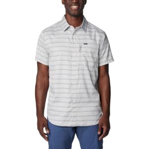 imageColumbia Mens Silver Ridge Utility Lite Novelty Short SleeveColumbia Grey Chambray Stripe