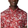 imageColumbia Mens Collegiate Super Terminal Tackle PoloAla  Red Velvet Dorado Isle Print