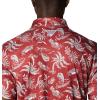 imageColumbia Mens Collegiate Super Terminal Tackle PoloAla  Red Velvet Dorado Isle Print