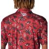imageColumbia Mens Collegiate Super Terminal Tackle PoloArk  Red Velvet Dorado Isle Print