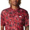 imageColumbia Mens Collegiate Super Terminal Tackle PoloArk  Red Velvet Dorado Isle Print