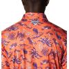 imageColumbia Mens Collegiate Super Terminal Tackle PoloCle  Spark Orange Dorado Isle Print