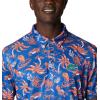 imageColumbia Mens Collegiate Super Terminal Tackle PoloFla  Azul Dorado Isle Print