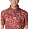 imageColumbia Mens Collegiate Super Terminal Tackle PoloFsu  Cabernet Dorado Isle Print