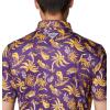 imageColumbia Mens Collegiate Super Terminal Tackle PoloLsu  Vivid Purple Dorado Isle Print