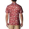 imageColumbia Mens Collegiate Super Terminal Tackle PoloOk  Red Velvet Dorado Isle Print