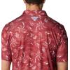 imageColumbia Mens Collegiate Super Terminal Tackle PoloSc  Beet Dorado Isle Print