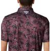 imageColumbia Mens Collegiate Super Terminal Tackle PoloTam  Deep Maroon Dorado Isle Print