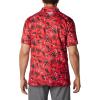 imageColumbia Mens Collegiate Super Terminal Tackle PoloUga  Bright Red Dorado Isle Print
