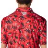 imageColumbia Mens Collegiate Super Terminal Tackle PoloUga  Bright Red Dorado Isle Print