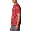 imageColumbia Mens Collegiate Super Terminal Tackle PoloUga  Bright Red Dorado Isle Print