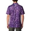 imageColumbia Mens Collegiate Super Terminal Tackle PoloUw  Uw Purple Dorado Isle Print