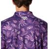 imageColumbia Mens Collegiate Super Terminal Tackle PoloUw  Uw Purple Dorado Isle Print
