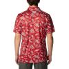 imageColumbia Mens Collegiate Super Terminal Tackle PoloWaz  Red Velvet Dorado Isle Print