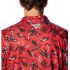 imageColumbia Mens Collegiate Super Terminal Tackle PoloWis  Intense Red Dorado Isle Print