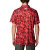 imageColumbia Mens Collegiate Super Terminal Tackle PoloWis  Intense Red Dorado Isle Print