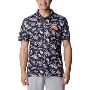 imageColumbia Mens Collegiate Super Terminal Tackle PoloAub  Collegiate Navy Dorado Isle Print