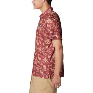 imageColumbia Mens Collegiate Super Terminal Tackle PoloFsu  Cabernet Dorado Isle Print