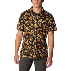 imageColumbia Mens Collegiate Super Terminal Tackle PoloIw  Black Dorado Isle Print