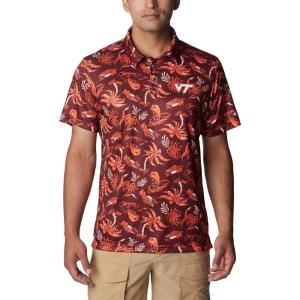 imageColumbia Mens Collegiate Super Terminal Tackle PoloVt  Deep Maroon Dorado Isle Print