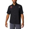 imageColumbia Mens Big ampamp Tall Collegiate Tamiami Short Sleeve ShirtOs  Black