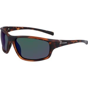 imageColumbia Mens Slick Creek Rectangular SunglassesMatte Tort  BlackGreen Mirror