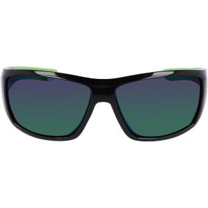 imageColumbia Mens Utilizer Wrap SunglassesShiny Black  GreenGreen Mirror
