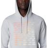 imageColumbia Mens PFG Elements HoodieCool Grey  Salmon Gradient