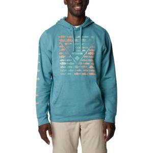 imageColumbia Mens PFG Elements HoodieTranquil Teal  Bright Nectar Gradient