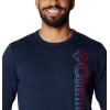imageColumbia Mens M Logo Fleece CrewCollegiate Navy  Bluestone Vertical Spli