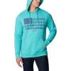 imageColumbia Mens Trek Graphic HoodieBright Aqua HeatherTreestriped Flag