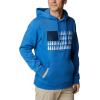imageColumbia Mens Trek Graphic HoodieBright Indigo HeatherTreestriped Flag